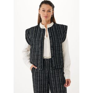 Mexx Tweed Waistcoat Sequins Black Dames - Maat 38