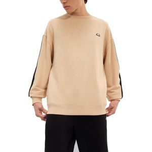 Sweater - Geribbelde Kraag - Zwart - Sweatstof - Losse Pasvorm