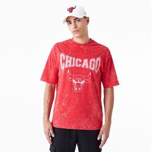 New Era - NBA Washed Chicago Bulls - T-shirt - Rood