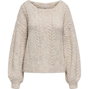 Only - Onlida Life - Dames Trui - Birch/Melange - Relaxed Fit - Lange Mouwen
