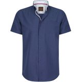 Cappuccino Italia - Overhemd Korte Mouw - Blauw - Heren