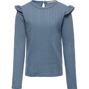 KOGMIMI - LS FRILL TEE WVN - Blauw - Longsleeves