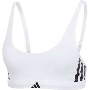 Adidas - SCOOP BRALETTE - Sport Active Essentials Cotton 3 Stripes - BHs Vrouwen - wit