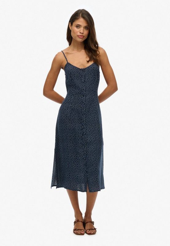 Superdry - Print Button - Mouwloze Midi-jurk