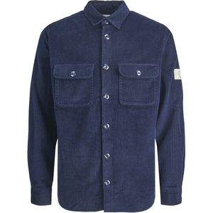 JACK&JONES - JJDARREN CORD OVERSHIRT LS JNR - Blauw - Overhemden