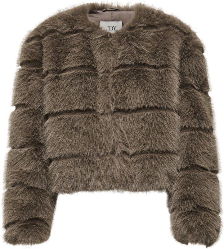 Jacqueline de Yong - Jdyofelia Faux Fur Jacket - Shitake - Damesjas
