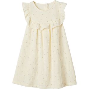 Nachthemd met print van katoengaas ecru