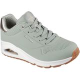 Skechers - UNO GOLDEN AIR - Vrijetijdsschoen - Saliegroen - Lage Veterschoen met Metallic Inzet