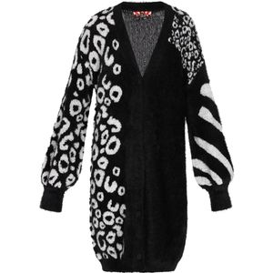 myMo - ROCKS - Gebreid Vest - Zwart / Wit