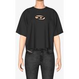 Diesel, Dames, Tops, Zwart, Maat: L Katoen,