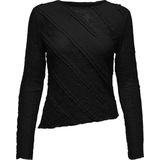 Only - Onlsage Ls Lace Top - T-shirt - Zwart - Dames