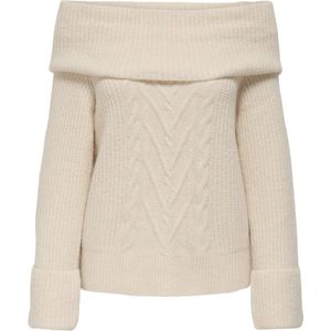 Only - ONLLUNA LS OFF SHOULDER - Gebreide Trui - Birch - Lange Mouwen
