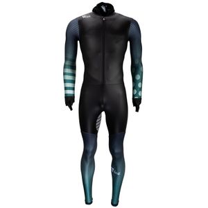 Nice rubber schaatspak power x green stripes + dots (met cap) 3XS