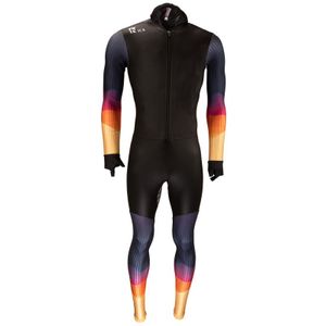 Nice rubber schaatspak power x zwart/geel/paars (met cap) S