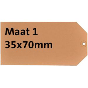 Label karton nr1 200gr 35x70mm chamois 1000stuks