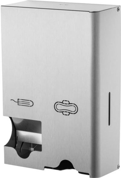 Dameshygiënedispenser - RVS - AFP-C MQSTBC E - Wandmontage - Capaciteit 150 Tampons en 40 Maandverbanden