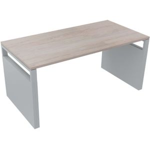 Bureau 4331 recht met zijwangen - 160 x 80 cm. - Alu - Eiken Robson