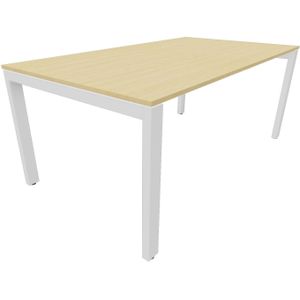 Bureau 4331 recht - 180 x 80 cm. - Wit - Beuken