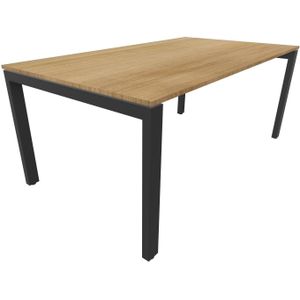 Bureau 4331 recht - 200 x 80 cm. - Zwart - Toscaans noten