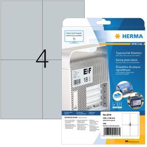 Etiket HERMA 4216 105x148mm weerbestendig zilver 100stuks