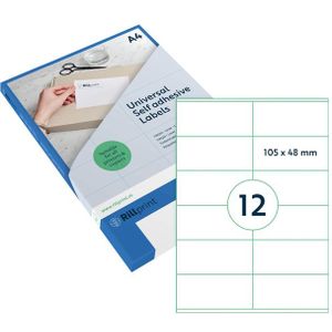 Etiket Rillprint 105x48mm mat transparant 300 etiketten