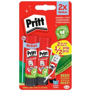 Lijmstift Pritt 22gr op blister 2e halve prijs blister Ãƒ 2 stuks