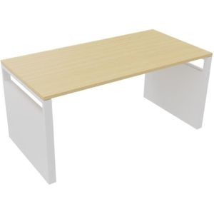 Bureau 4331 recht met zijwangen - 140 x 80 cm. - Wit - Beuken