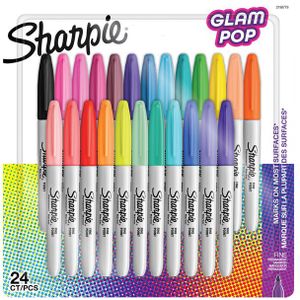 Viltstift Sharpie Glampop fijn assorti blister à 24 stuks