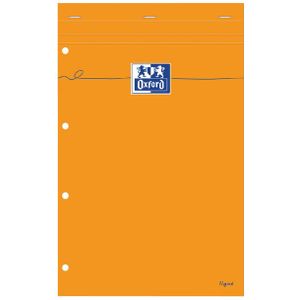 Cursusblok Oxford Everyday A4+ lijn 4-gaats 160 pagina's 80gr oranje