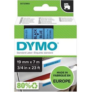 Labeltape Dymo 45806 D1 720860 19mmx7m zwart op blauw