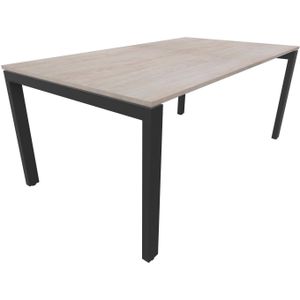 Bureau 4331 recht - 200 x 90 cm - Zwart - Eiken Robson