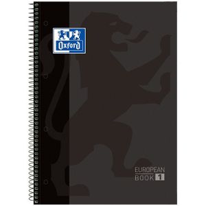 Notitieboek Oxford Classic Europeanbook A4+ 4-gaats ruit 5x5mm 80vel zwart