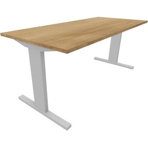 Recht bureau - 200 x 80 cm. - Alu - Toscaans noten