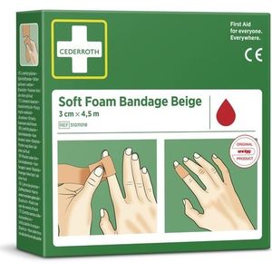Cederroth - Soft Foam Bandage - Beige - 3 cm x 4,5 m