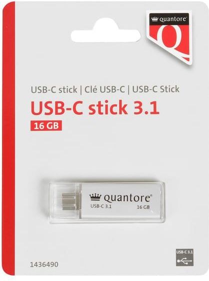 Quantore - USB-C - 16GB - USB-stick - Zilver - 3.1