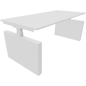 Bureau 3331 recht met zijwangen - 160 x 80 cm. - Wit - Wit