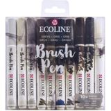 Brushpen Talens Ecoline Grijs blister Ãƒ 10 stuks assorti