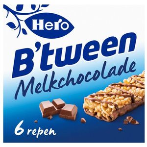 Tussendoortje Hero B'tween melkchocolade 6pack reep 25gr