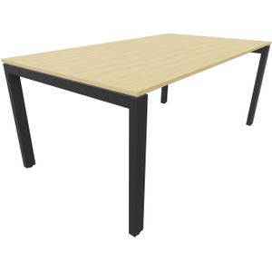 Bureau 4331 recht - 200 x 100 cm. - Zwart - Beuken