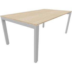 Bureau 4331 recht - 160 x 80 cm. - Alu - Eiken licht