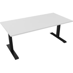 Elektrisch bureau recht 5777 - 160 x 80 cm. - Zwart - Wit