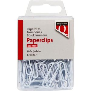 Paperclip Quantore 28mm wit 100 stuks