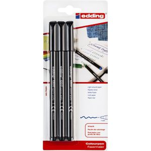 Fineliner edding 1200 1mm blister Ãƒ 3 stuks zwart