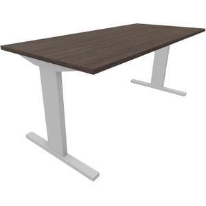 Recht bureau - 180 x 90 cm. - Alu - Eiken donker