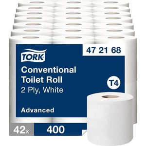 Toiletpapier Tork T4 advanced 2-laags 400vel wit 472168