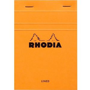 Schrijfblok Rhodia A6 lijn 80 vel 80gr oranje