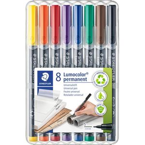 Viltstift Staedtler Lumocolor 313 permanent S set Ãƒ 8 stuks assorti