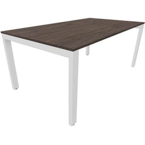 Bureau 4331 recht - 140 x 80 cm. - Wit - Eiken donker