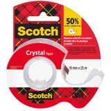 Plakband Scotch Crystal 600 19mmx25m transparant + afroller