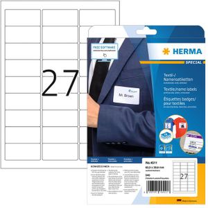 Naambadge etiket HERMA 4511 63.5x29.6mm wit